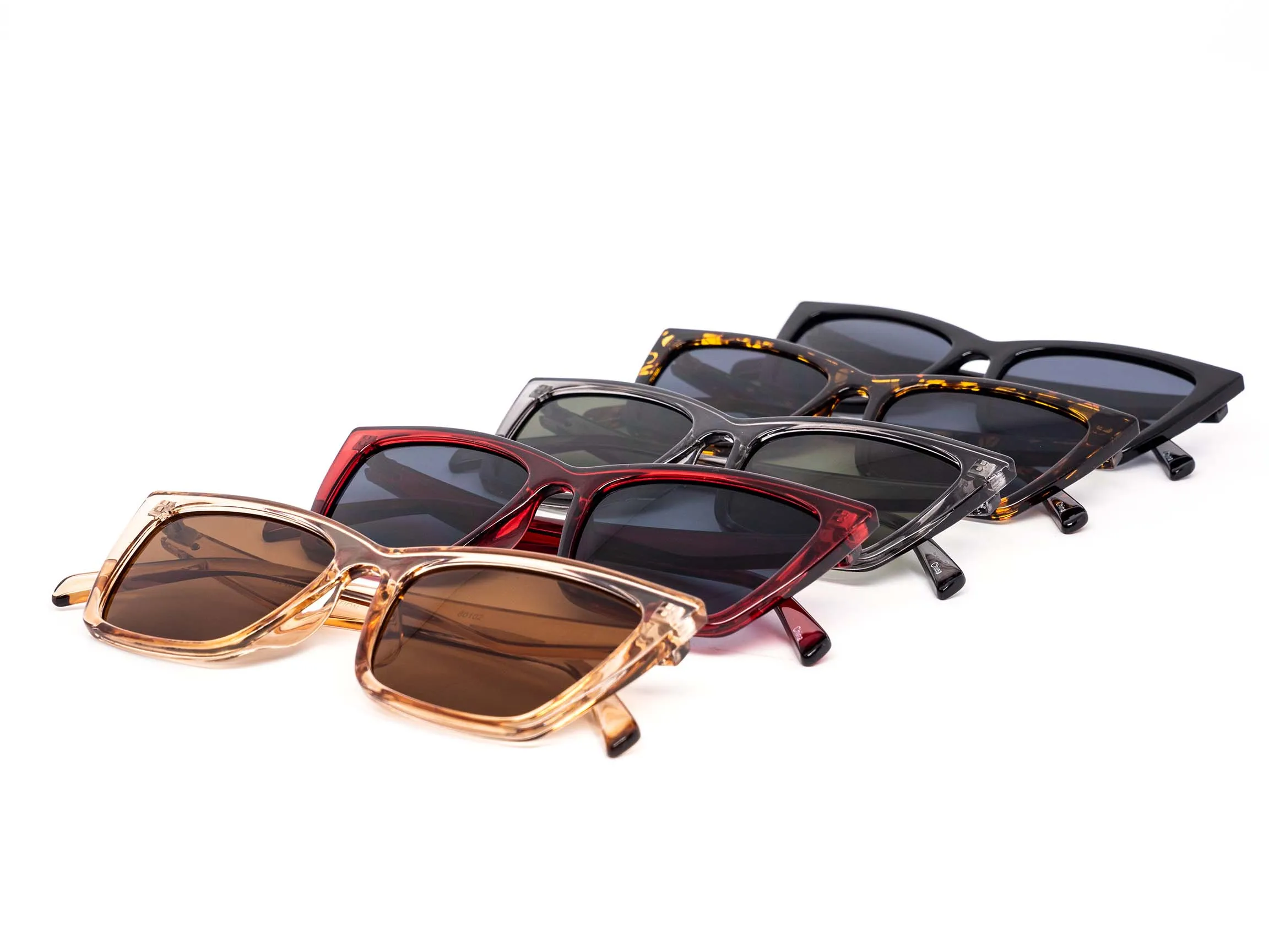 12 Pack: Chic Minimalist Square Cateye Wholesale Sunglasses