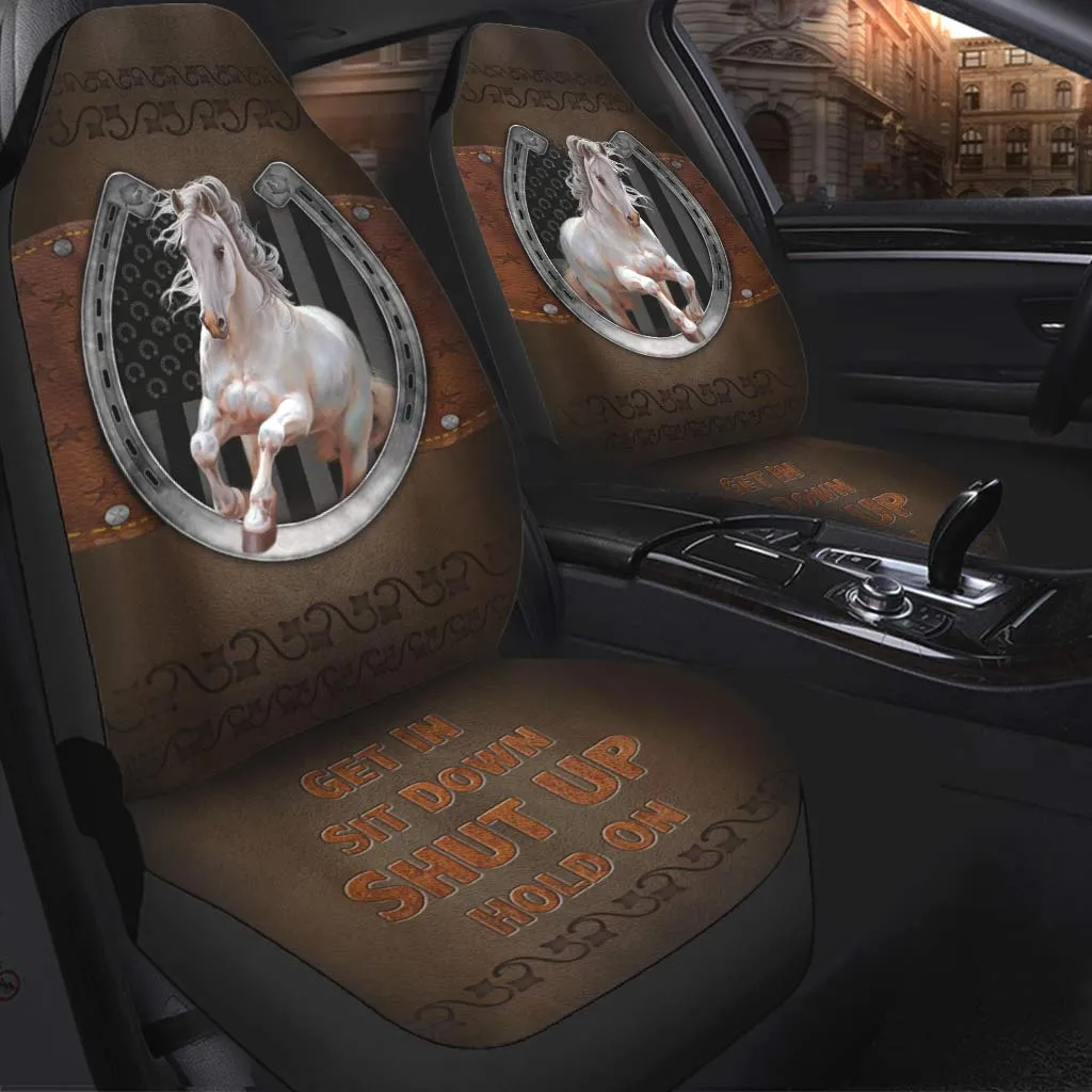 3D All Over Printed Horse Seat Cover For Auto, Front Car Seat Cover With Horse Love