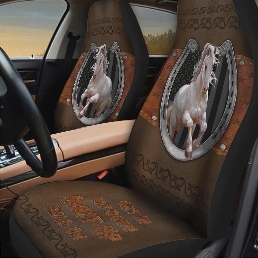 3D All Over Printed Horse Seat Cover For Auto, Front Car Seat Cover With Horse Love