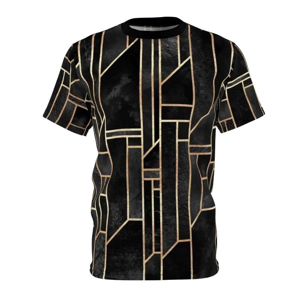 Abstract Geometric Dark Graphic T-Shirt