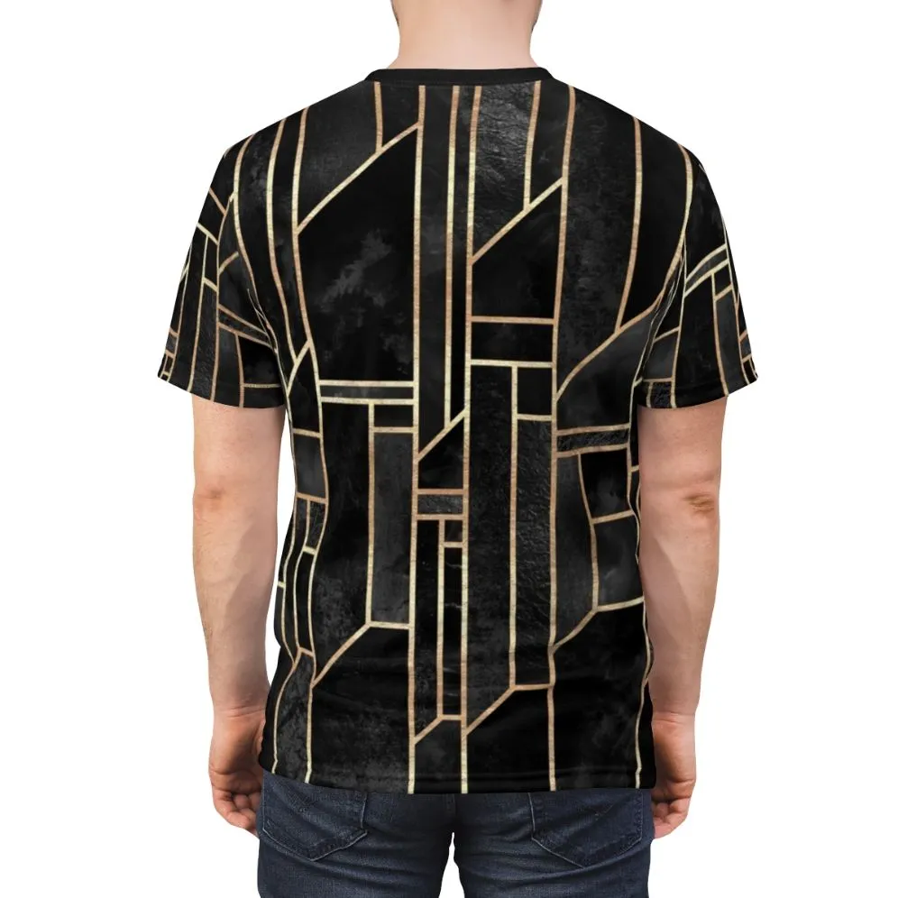 Abstract Geometric Dark Graphic T-Shirt
