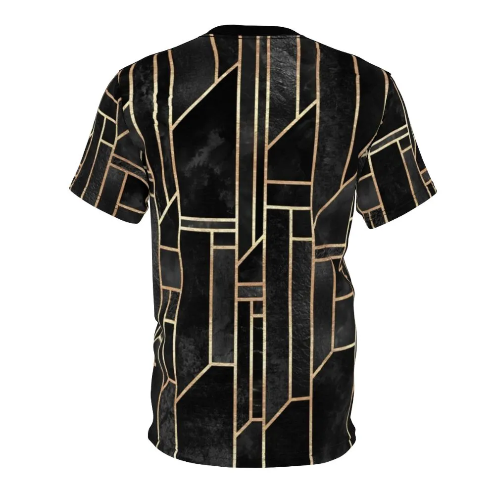 Abstract Geometric Dark Graphic T-Shirt