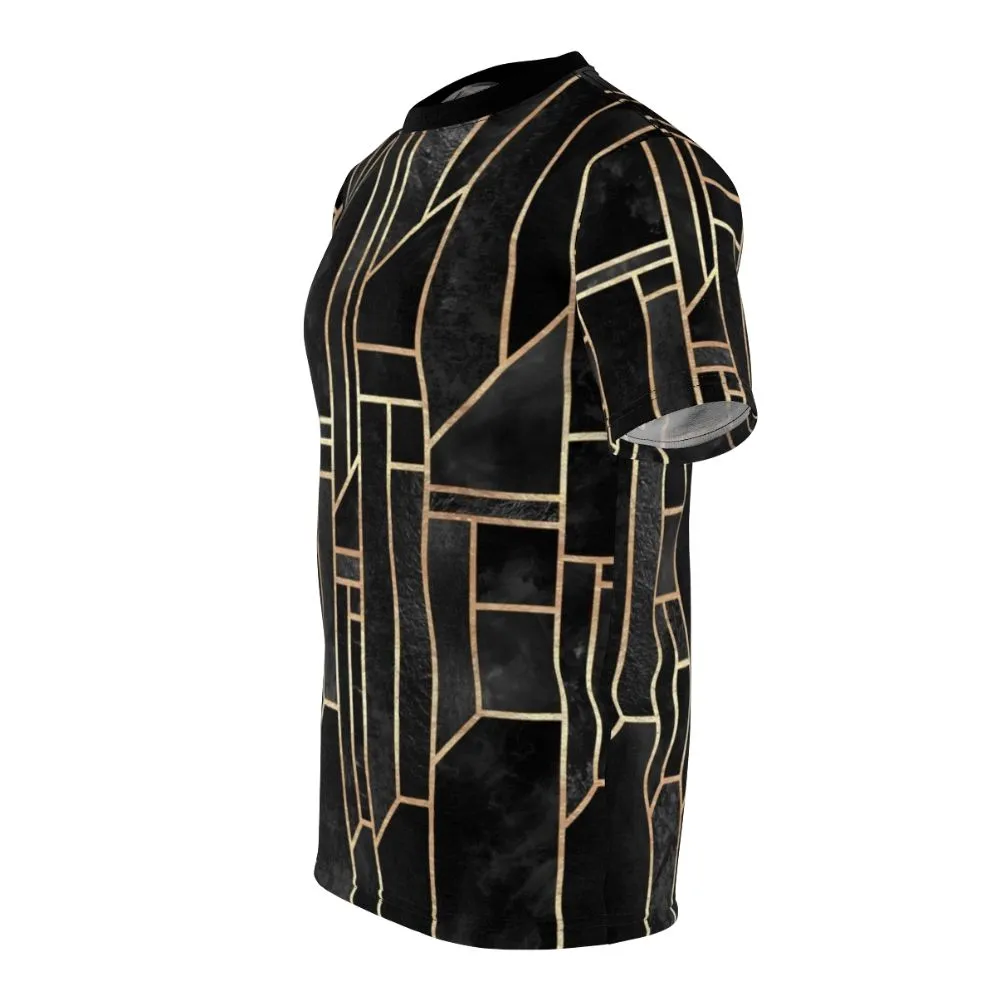 Abstract Geometric Dark Graphic T-Shirt
