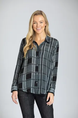 Abstract Plaid Blouse