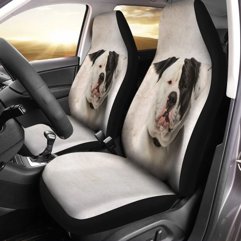 American Bulldog Funny Face Car Seat Covers