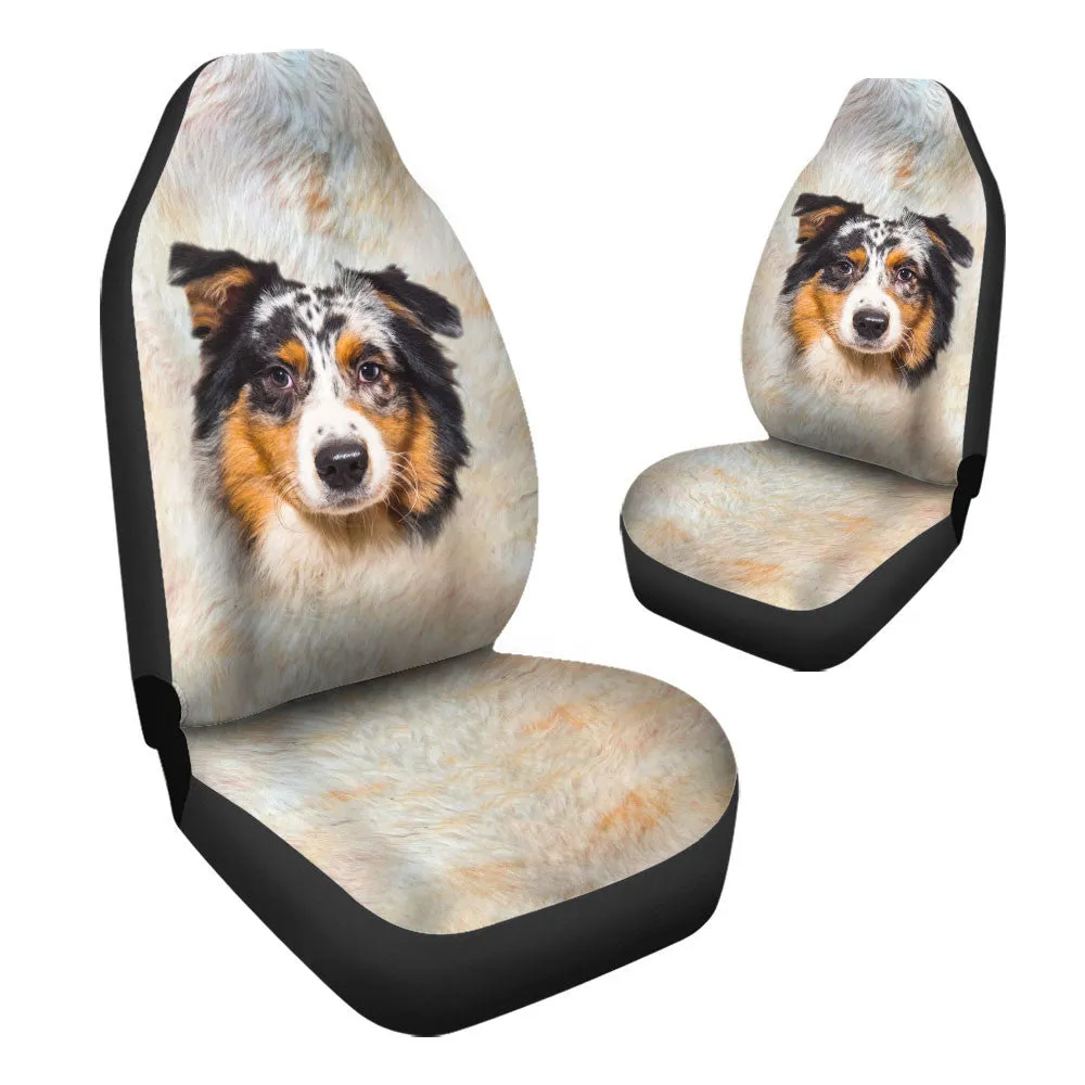 Australian Shepherd Dog Funny Face Car Seat Covers