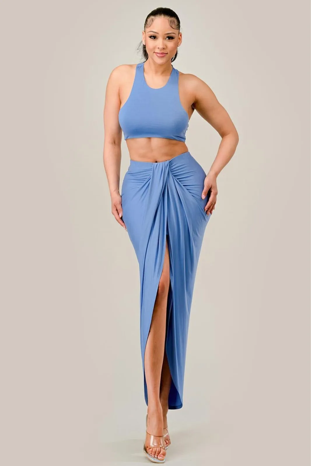 Baby Blue Skirt Set