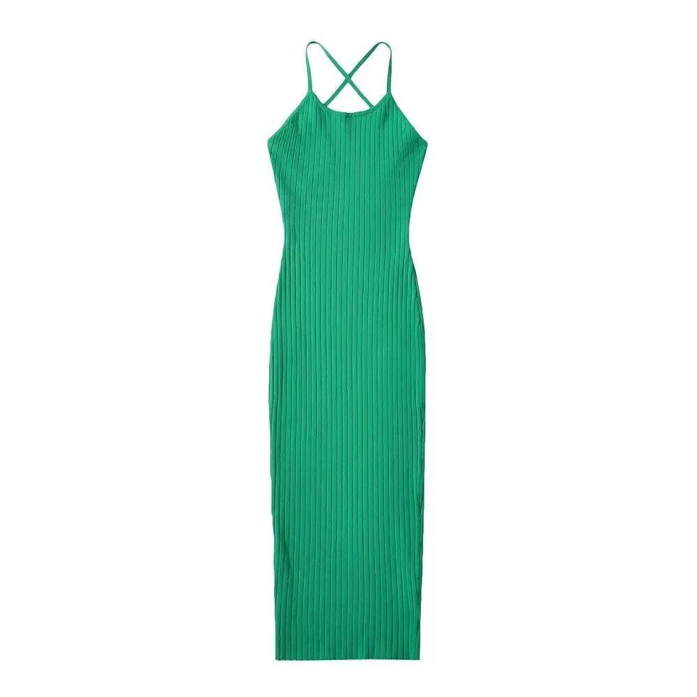 Backless Lace-Up Dress