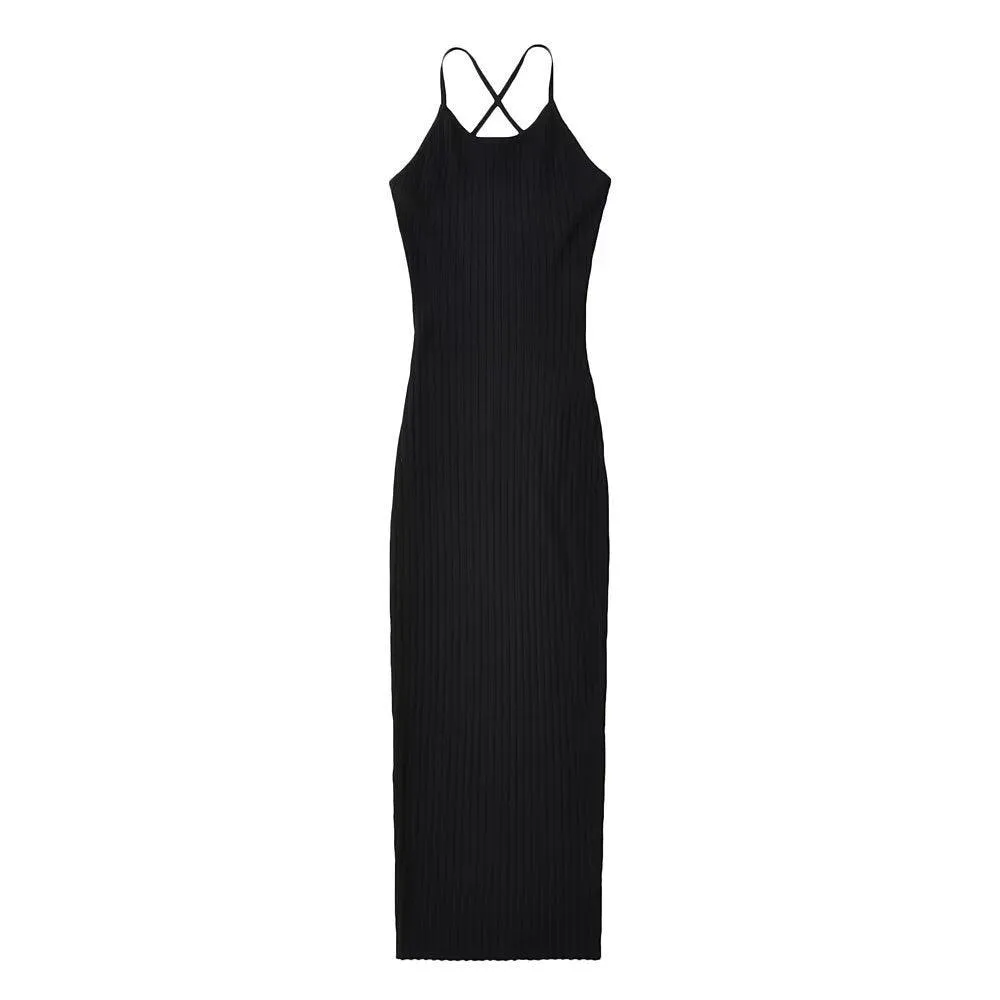 Backless Lace-Up Dress