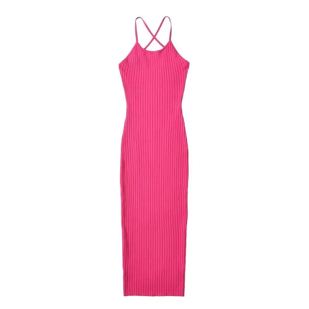 Backless Lace-Up Dress