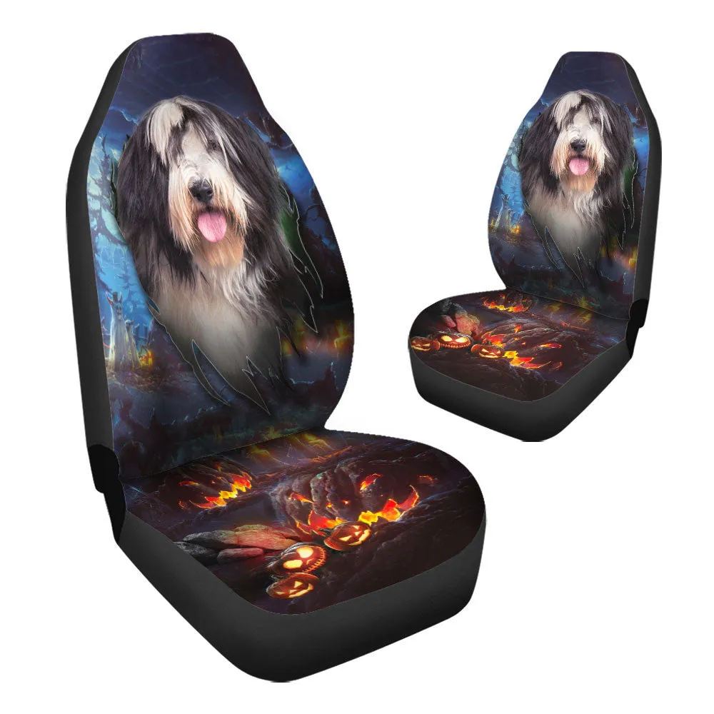 Bearded Collie Dog Halloween Car Seat Covers