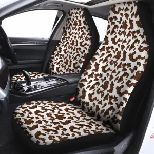 Brown And White Cow Pattern Print Universal Fit Car Seat Covers