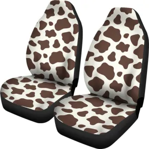 Brown And White Cow Print Universal Fit Car Seat Covers