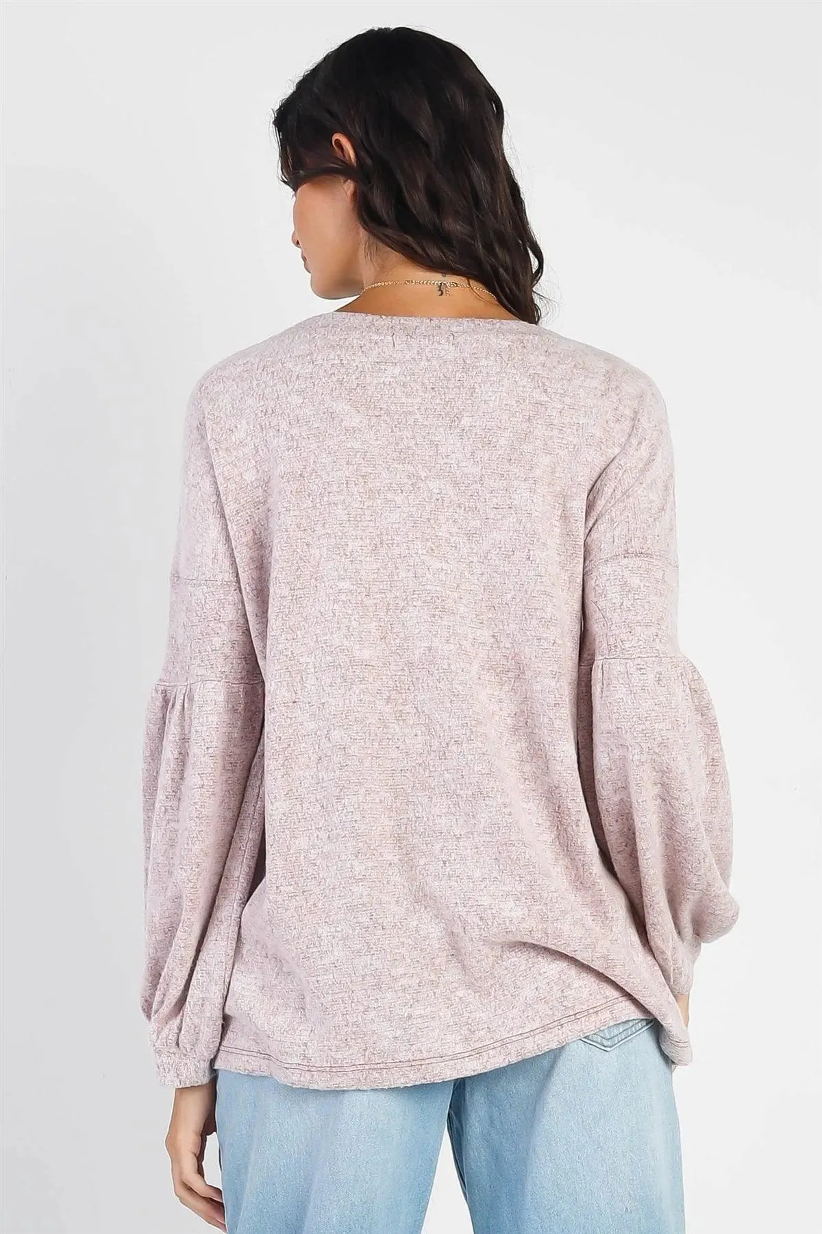 Burgundy Round Neck Juliette Long Sleeve Top