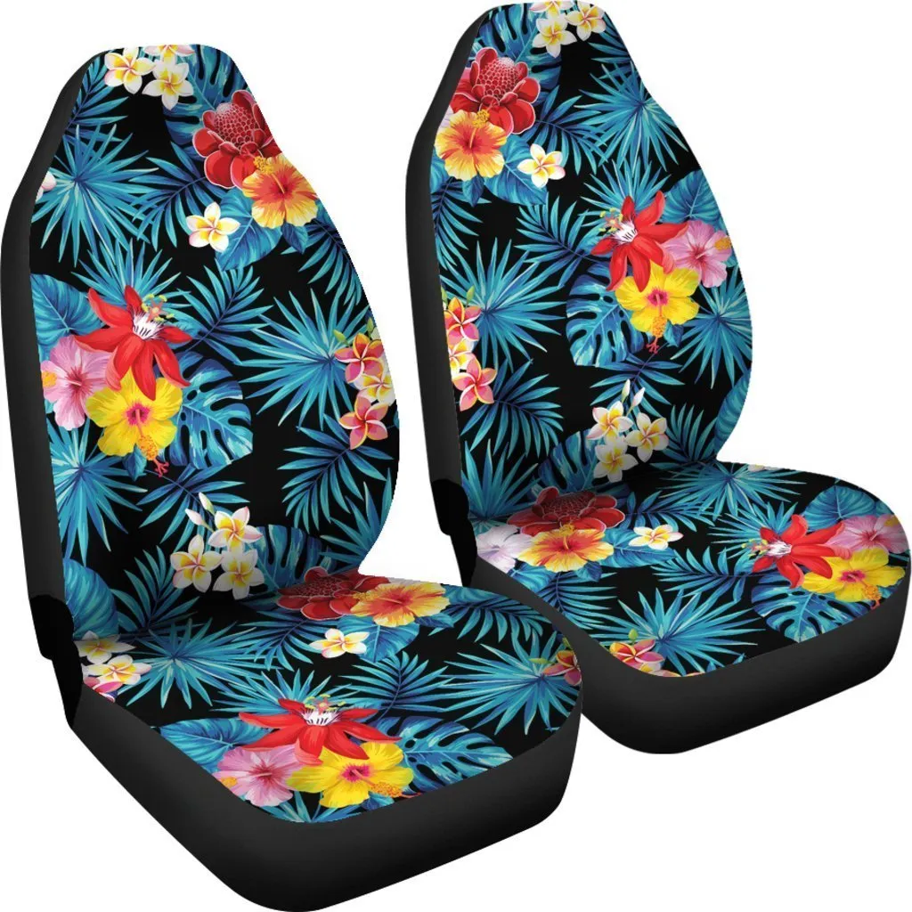 Carseat Cover Summer, Turquoise Tropical Hawaii Pattern Print Universal Fit Car Seat Covers