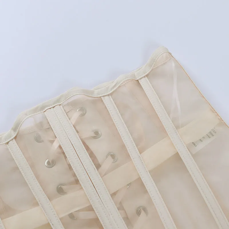 Casual Outwear Mesh Belted Vest