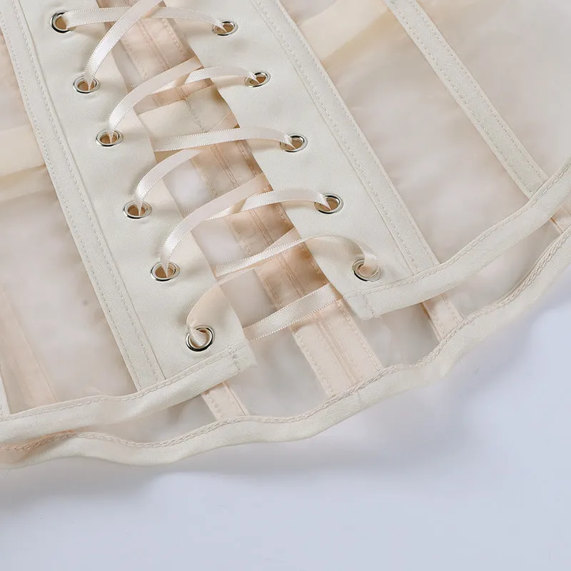 Casual Outwear Mesh Belted Vest