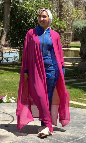 Cherry Chiffon kimono - Fuschia