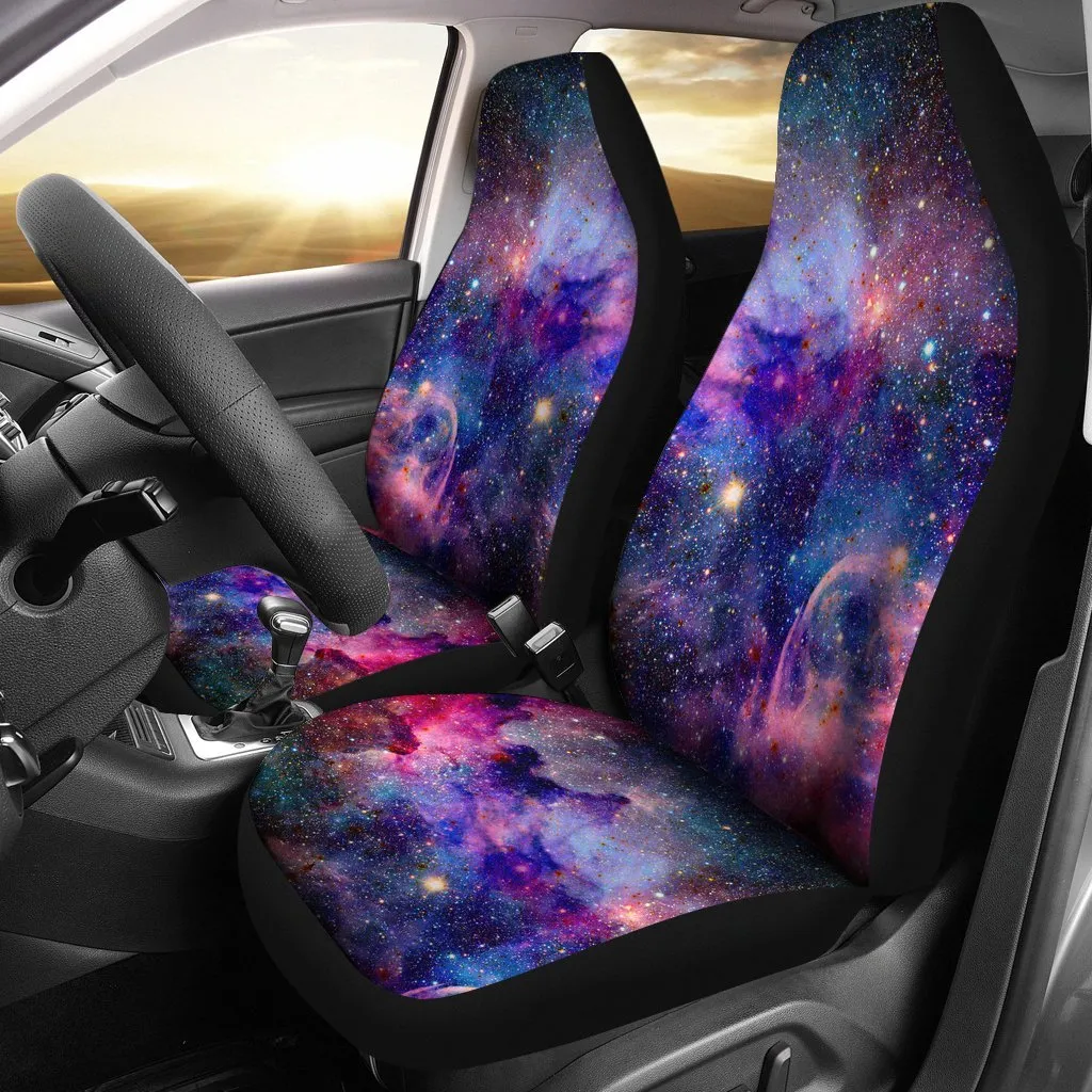 Colorful Nebula Galaxy Space Print Universal Fit Car Seat Covers