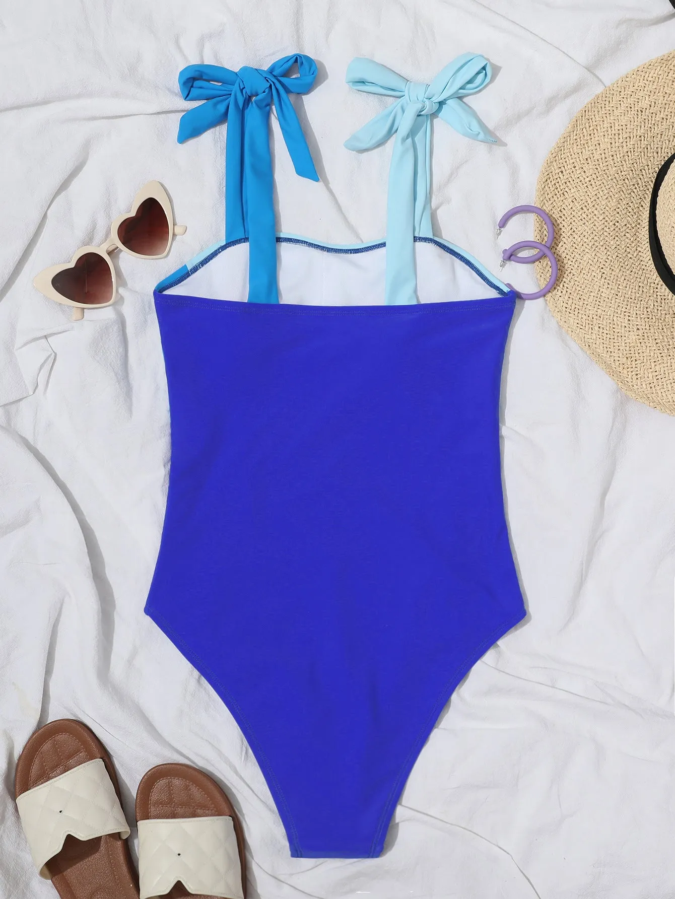 Colorful Striped Sexy High-Waisted Monokini Bikini Swimwear