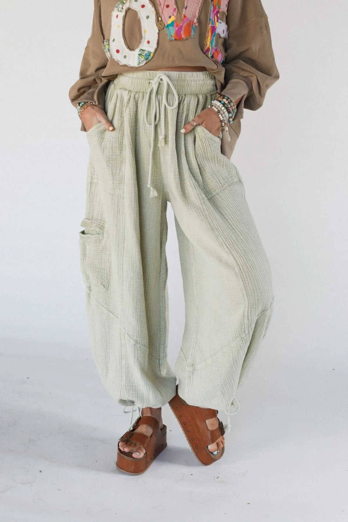 Cool Coast Wide Leg Pants - Sage