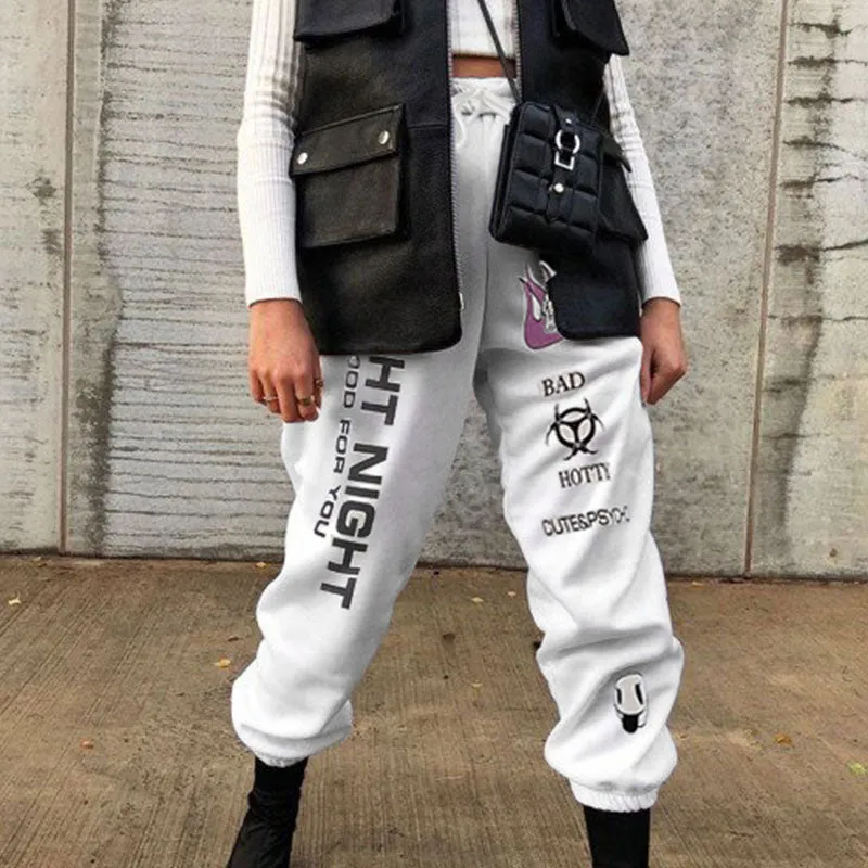 Cool Elastic Waist Sashes Print  Pockets Pants