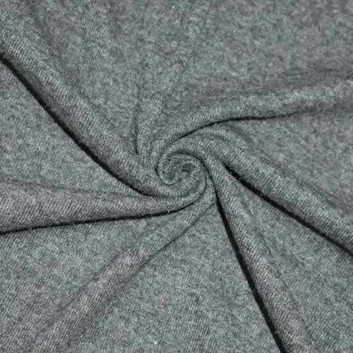 Cool Static Gray 1x1 rib knit fabric