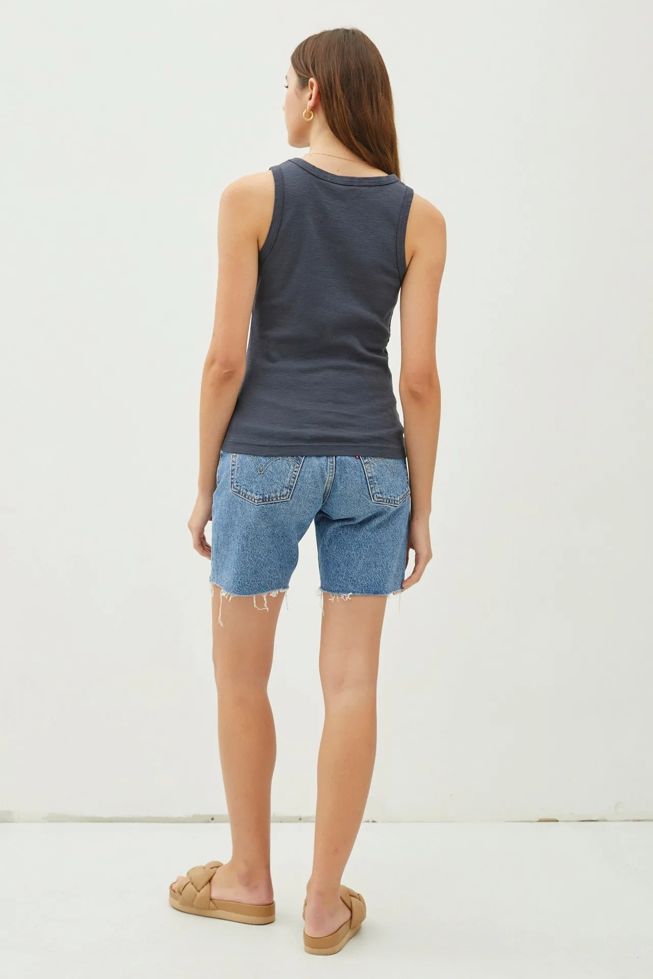 Cotton Crew Neck Tank