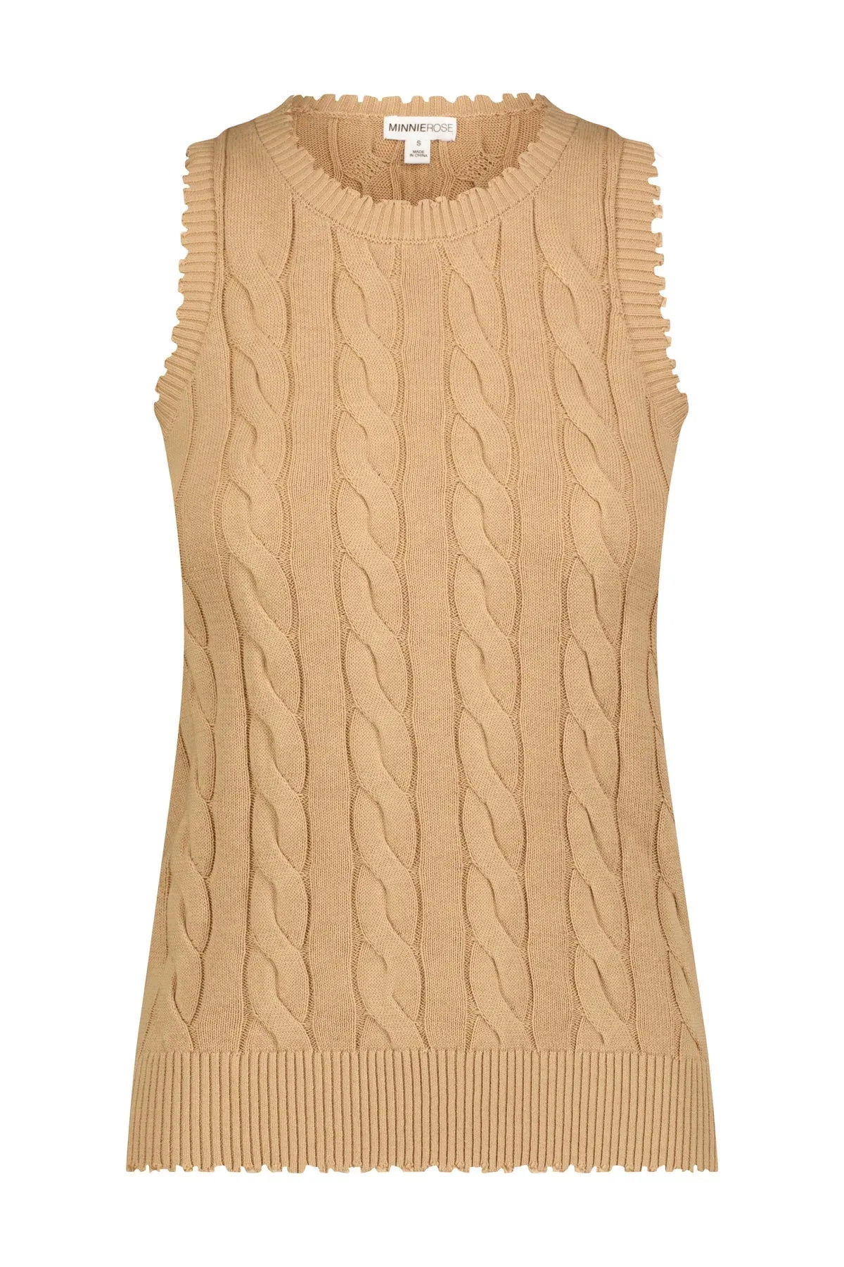 Cotton Frayed Cable Tank