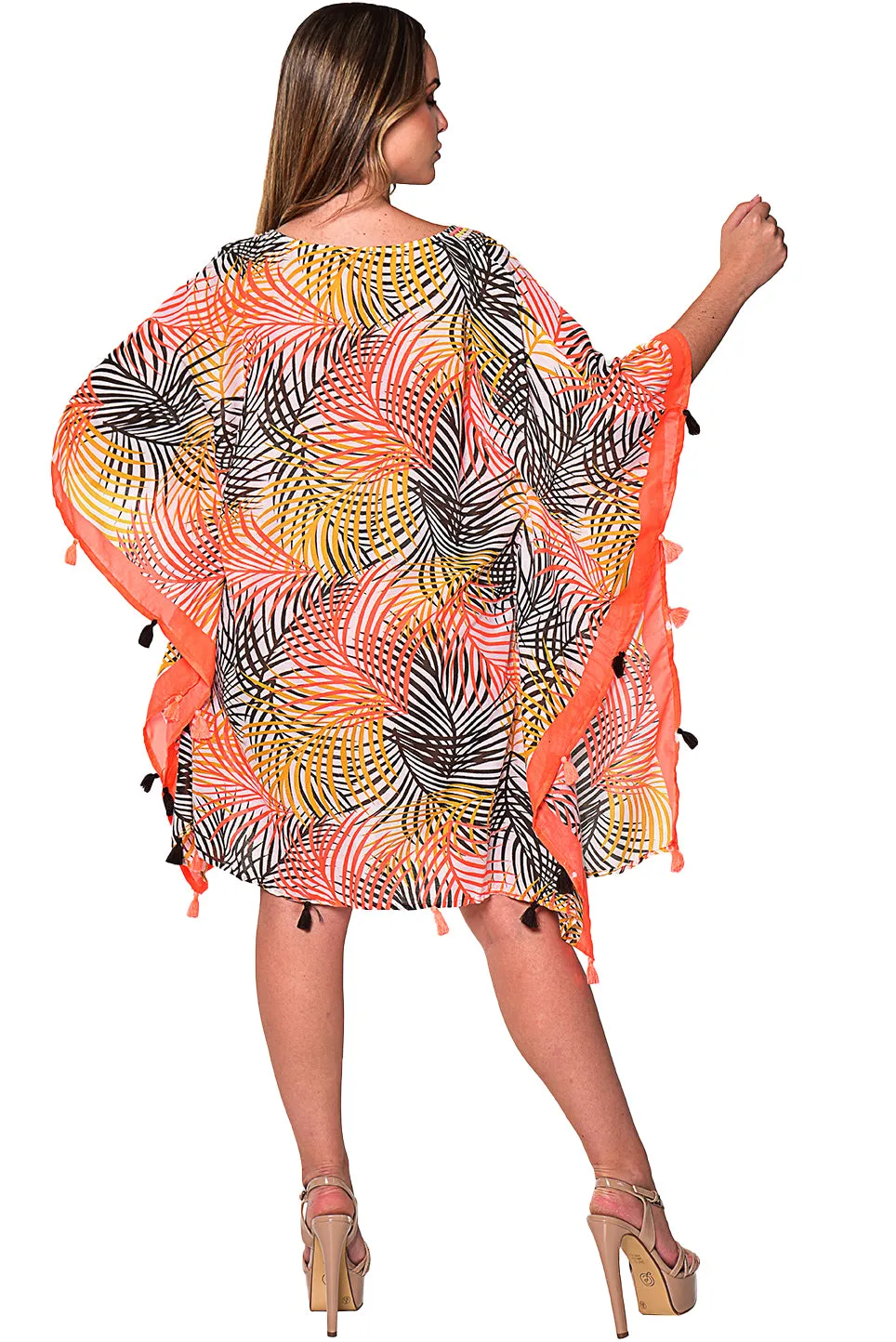 Cotton Leaf Print Cover-Up - LCT244