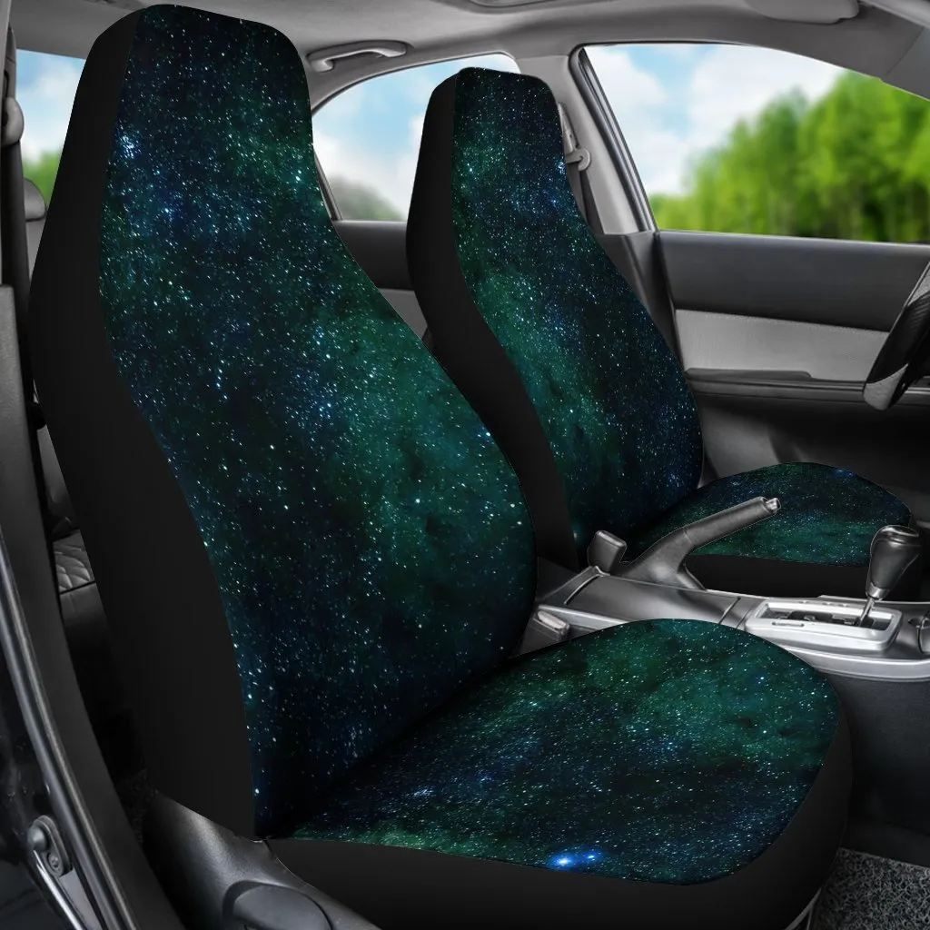 Dark Green Galaxy Space Print Universal Fit Car Seat Covers