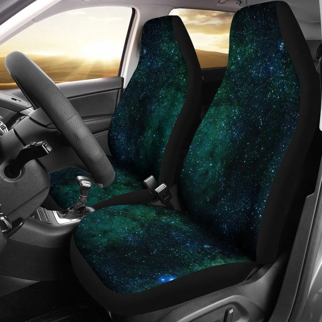 Dark Green Galaxy Space Print Universal Fit Car Seat Covers