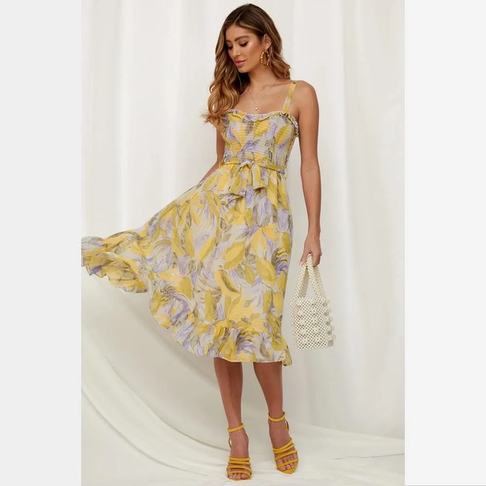 ELEGANT BOHEMIAN MIDI DRESS