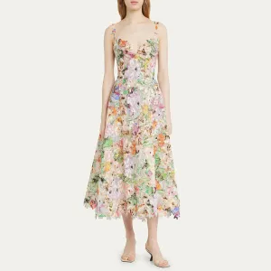 Elegant Floral Backless Dress