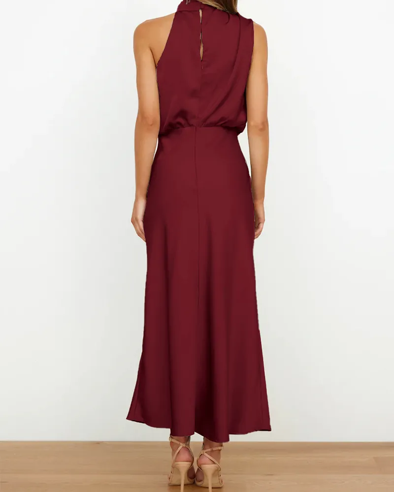 Elegant Satin Sleeveless Dress