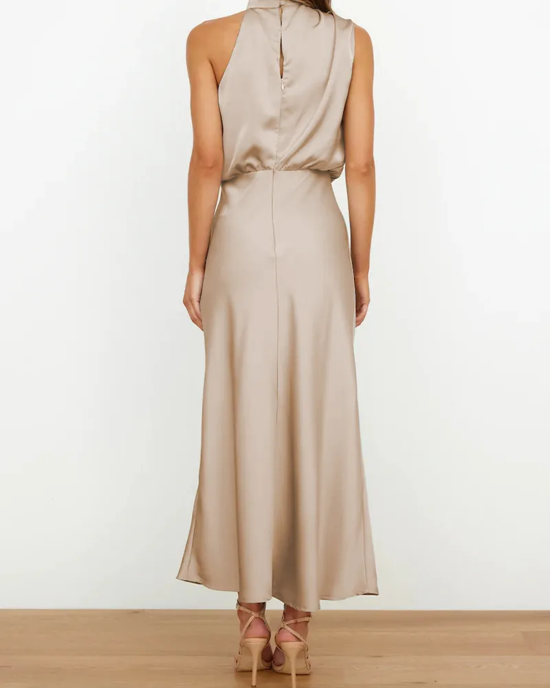 Elegant Satin Sleeveless Dress