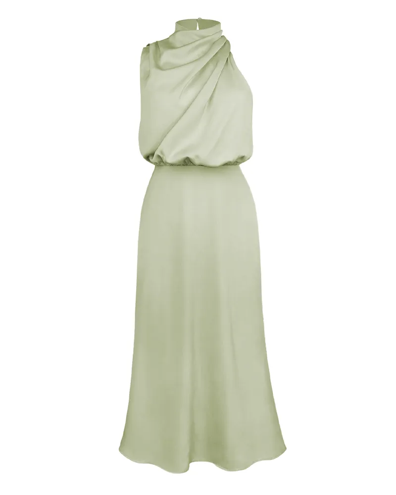 Elegant Satin Sleeveless Dress