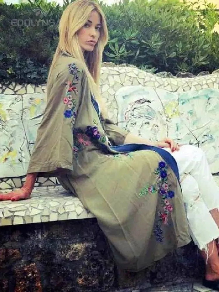 Embroidery Beach Cover-up in Bohemian Style - LORYLEI