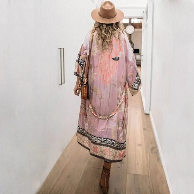 Embroidery Beach Cover-up in Bohemian Style - LORYLEI