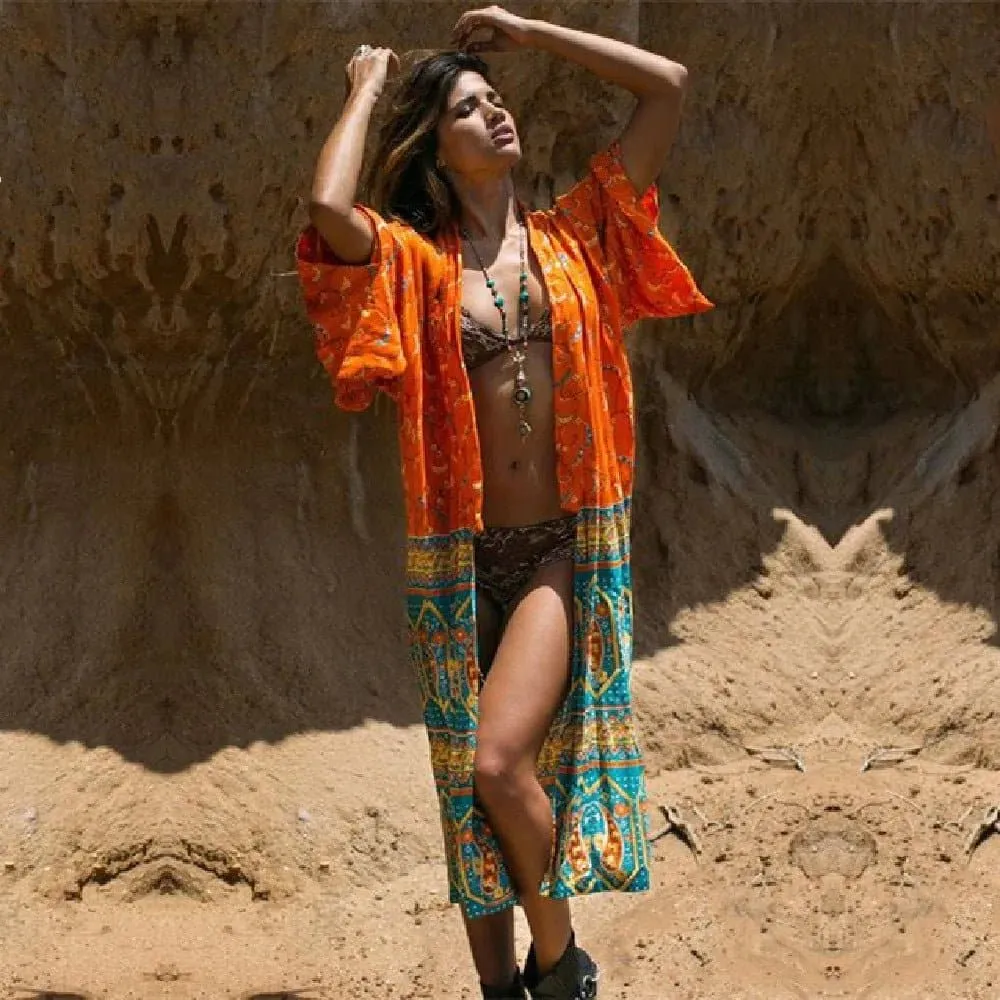 Embroidery Beach Cover-up in Bohemian Style - LORYLEI