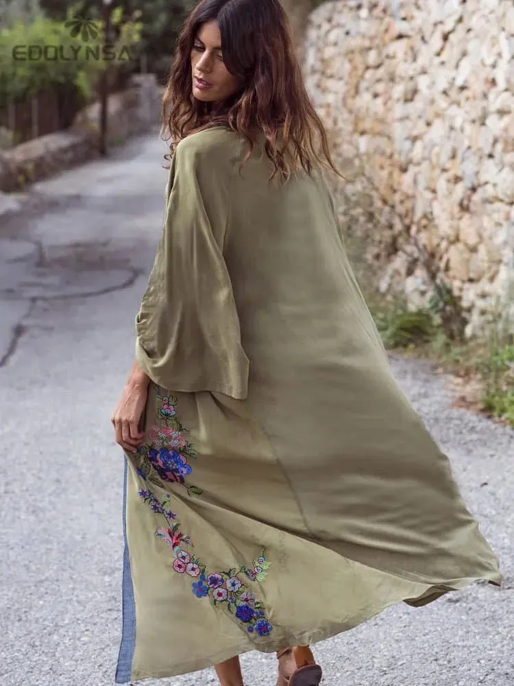Embroidery Beach Cover-up in Bohemian Style - LORYLEI