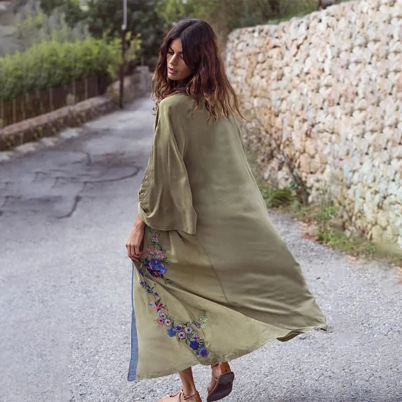 Embroidery Beach Cover-up in Bohemian Style - LORYLEI