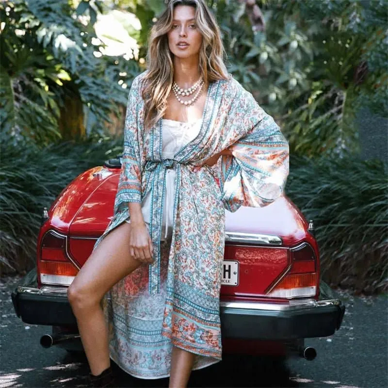 Embroidery Beach Cover-up in Bohemian Style - LORYLEI