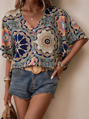 Emmy V-Neck Summer Chic Elegant Shirt