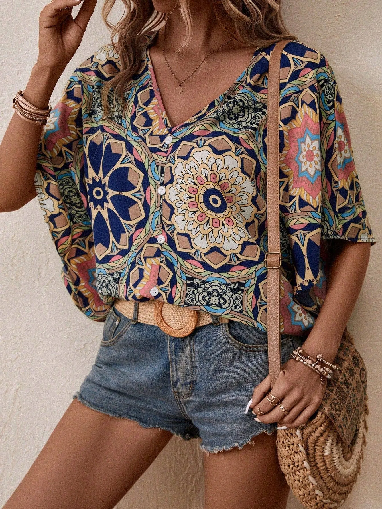 Emmy V-Neck Summer Chic Elegant Shirt