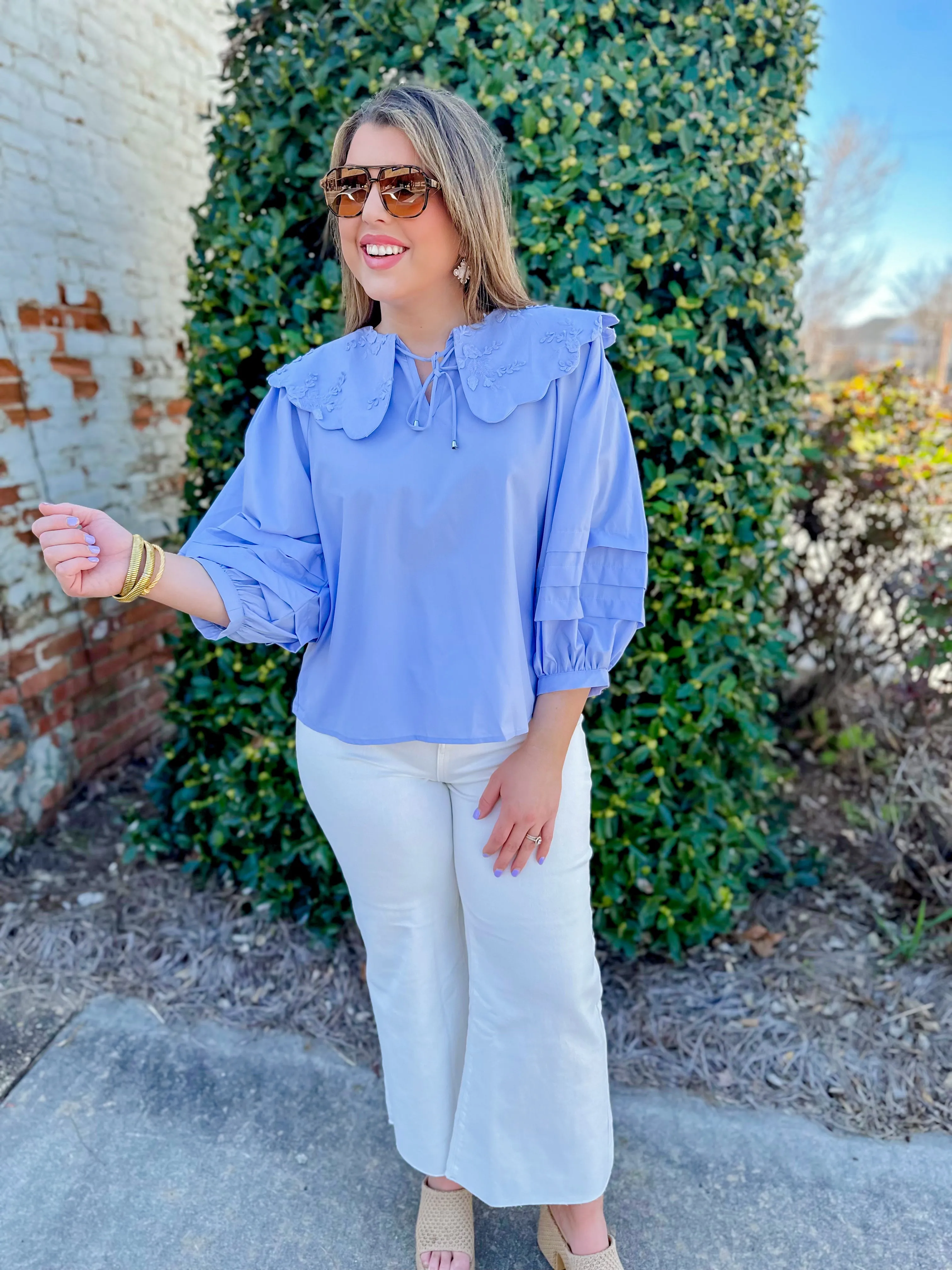 Figure It Out Collar Top