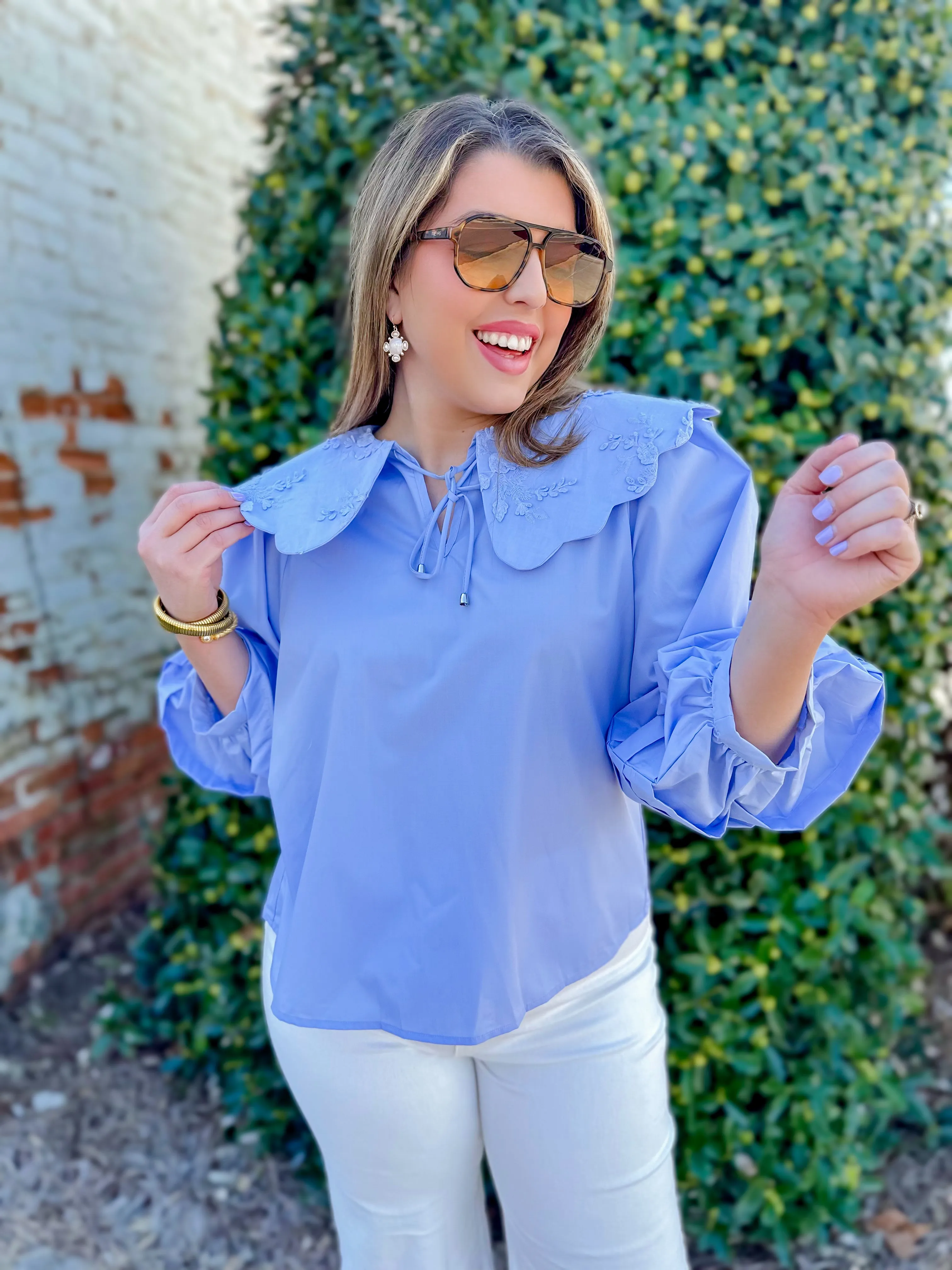 Figure It Out Collar Top