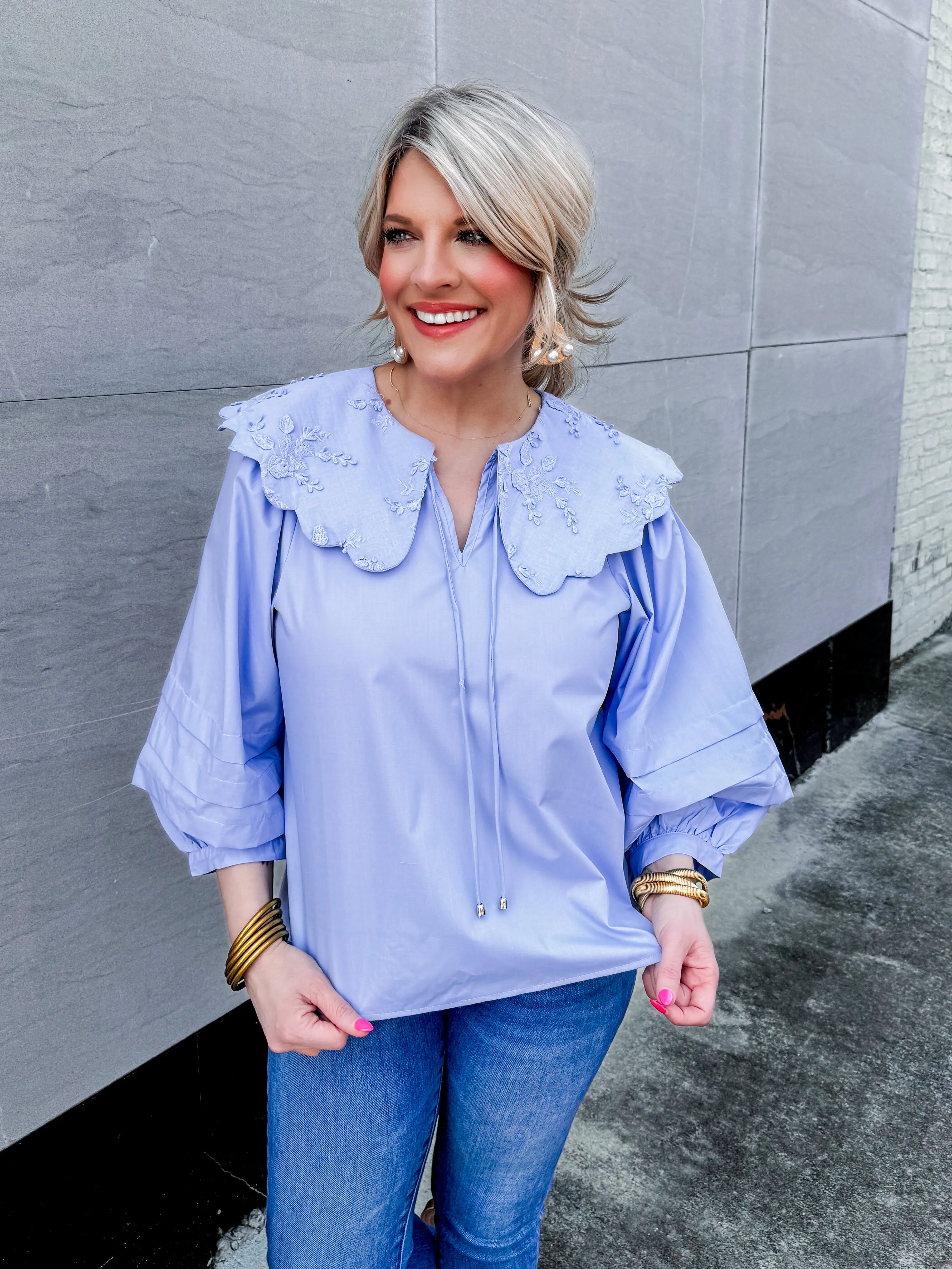Figure It Out Collar Top