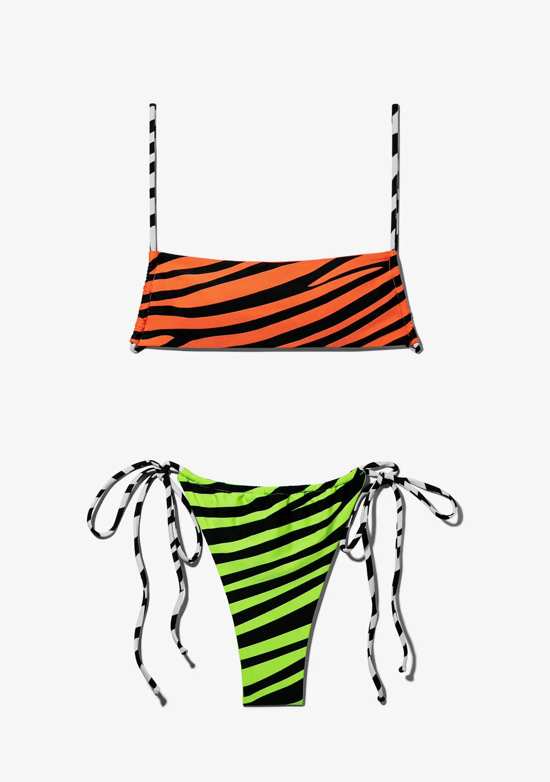 Fiji Top Zebra Orange   Samoa Bottom Zebra Lime Bikini