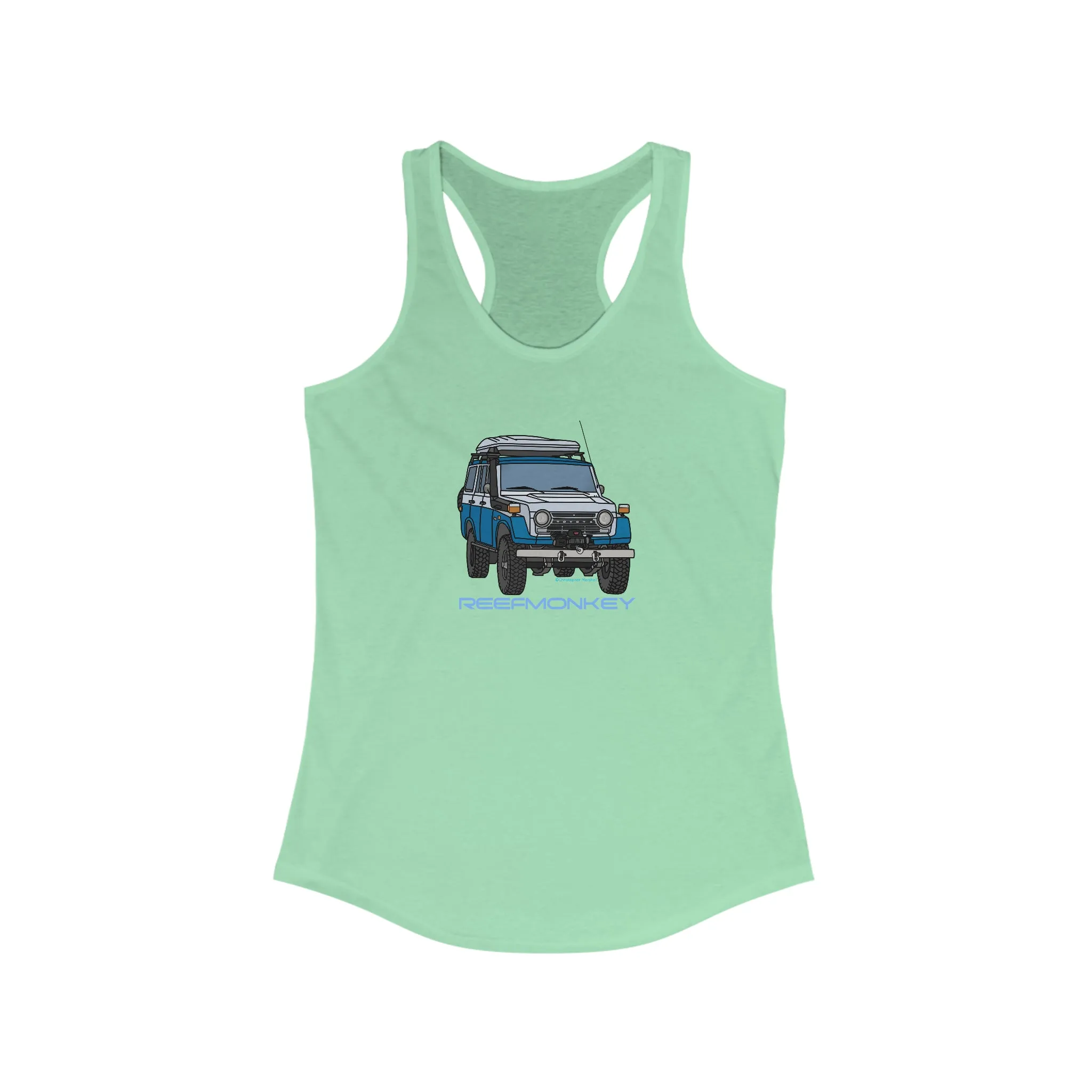 FJ55 Womens Land Cruiser Tank Top - Reefmonkey Artist Chris Marshall